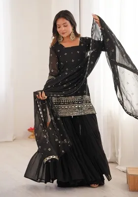 Black Mirror With Handwork Georgette Sharara