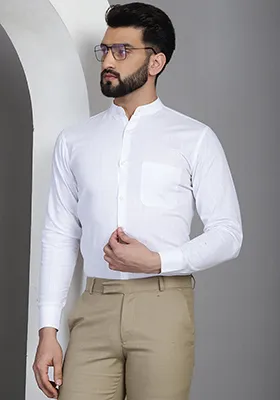 White Cotton Shirt For Men