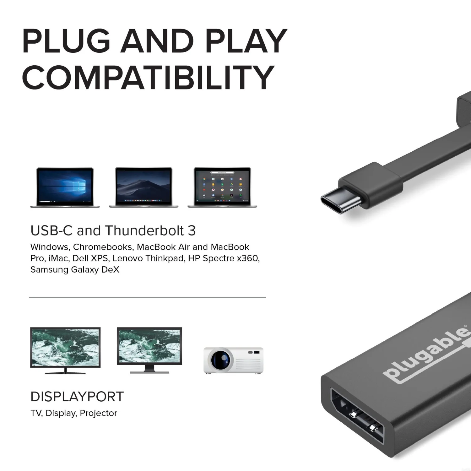 Plugable USB-C to DisplayPort Adapter