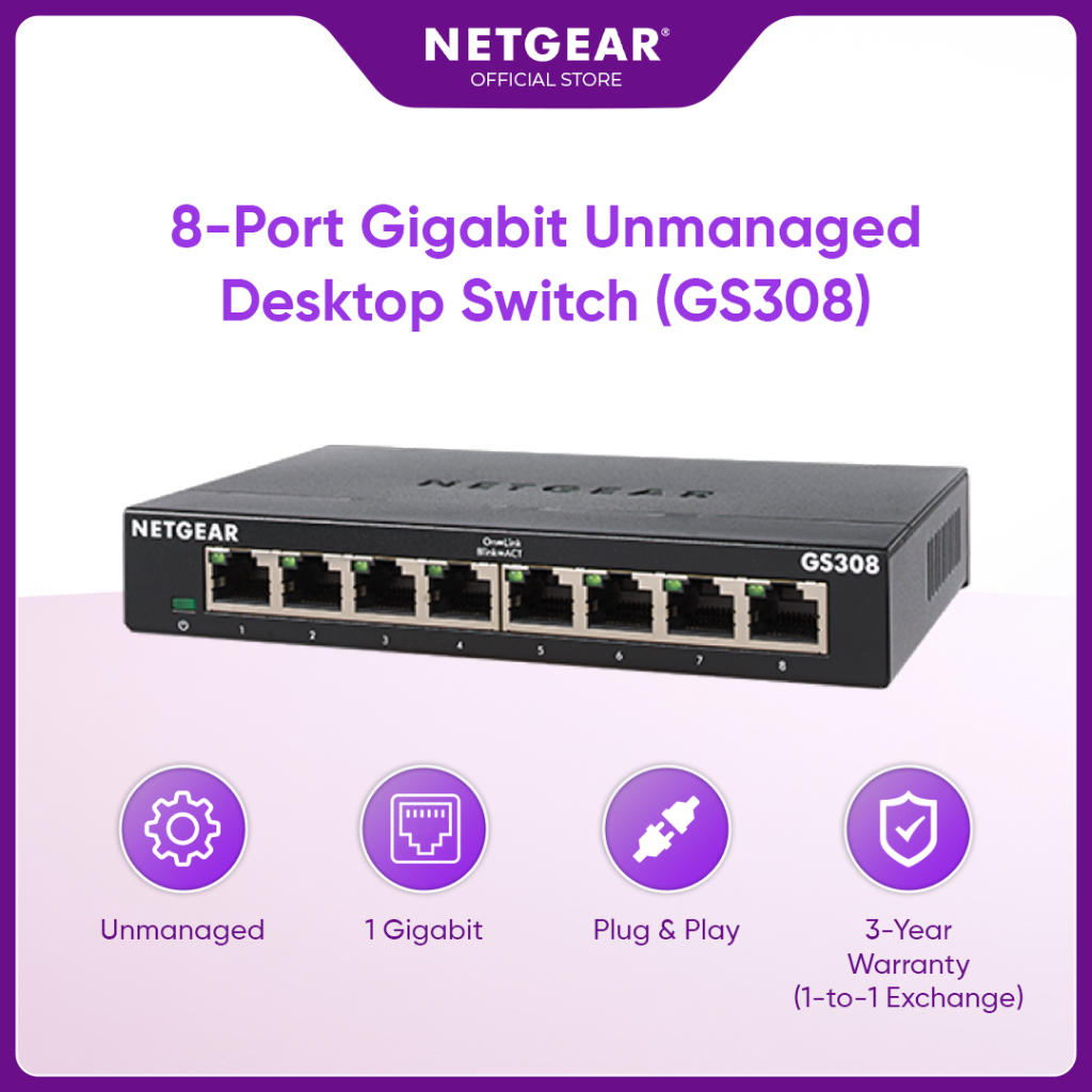 Netgear GS308 8-Port Gigabit Unmanaged Switch