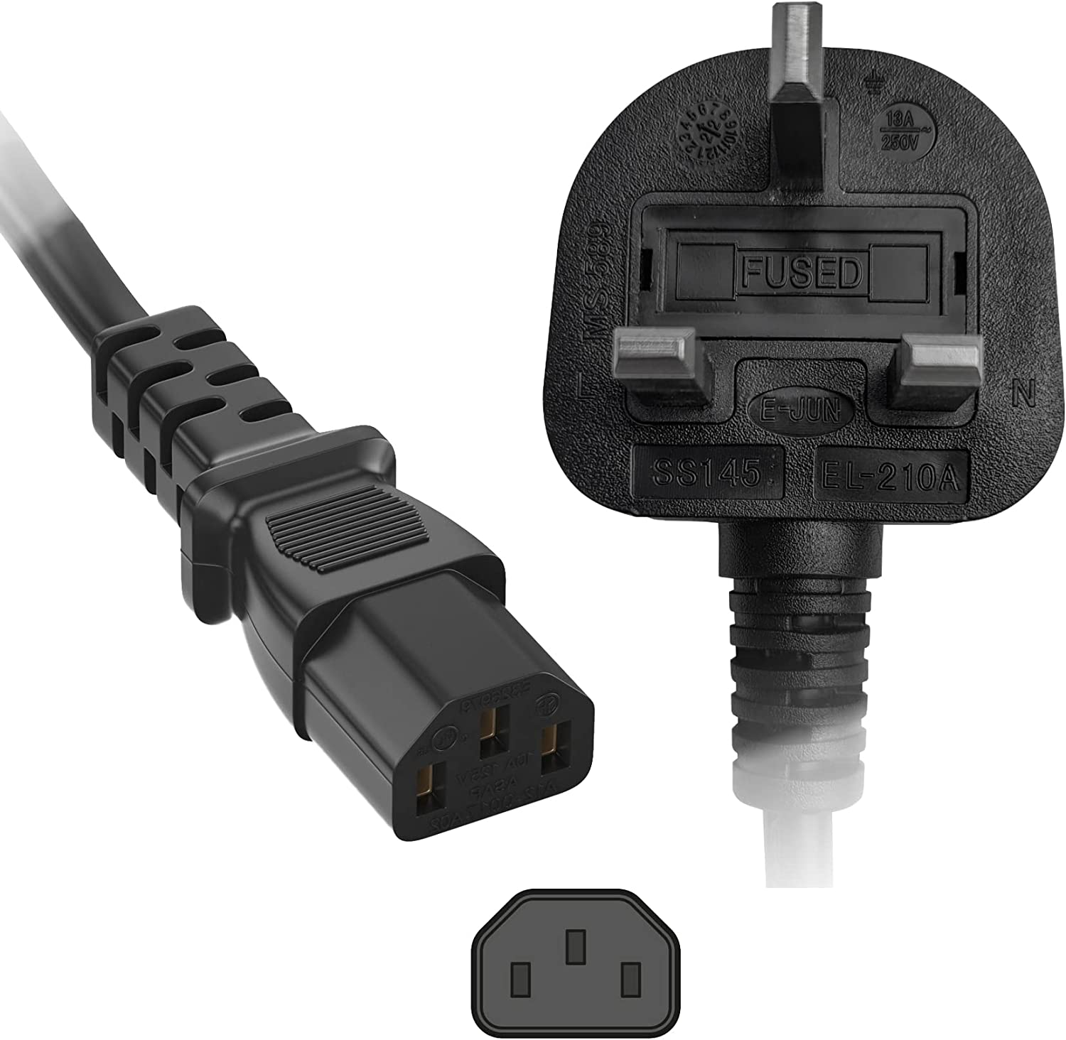 Belkin 3-Pin Power Cable IEC C13 - 1.5m