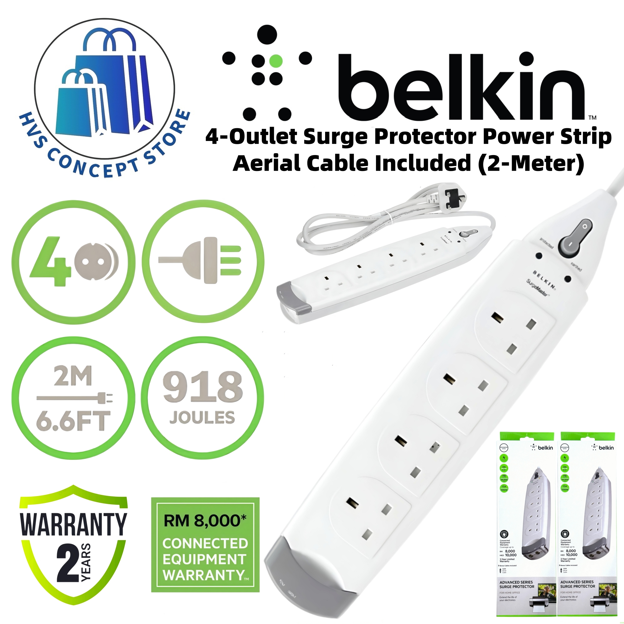 Belkin 4-Outlet Travel Power Strip