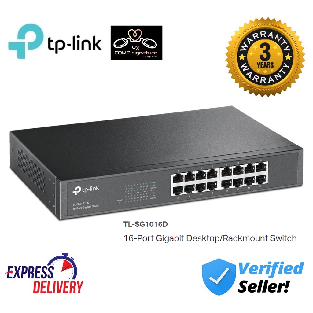 TP-Link TL-SG1016D 16-Port Gigabit Rackmount Switch