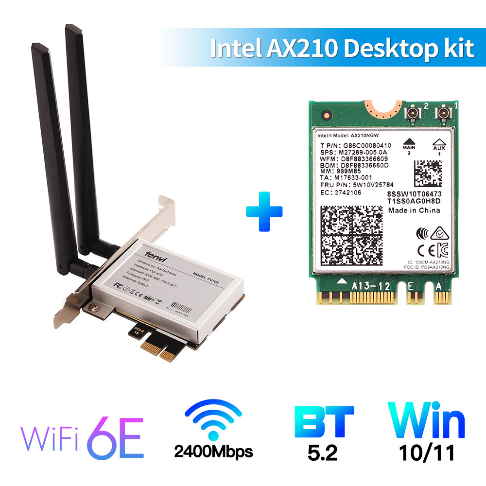 Intel Wi-Fi 6E AX210 PCIe Desktop Adapter