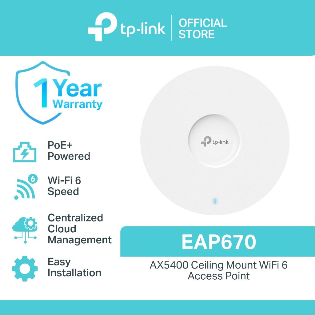 TP-Link EAP670 AX5400 Ceiling Mount Wi-Fi 6 AP