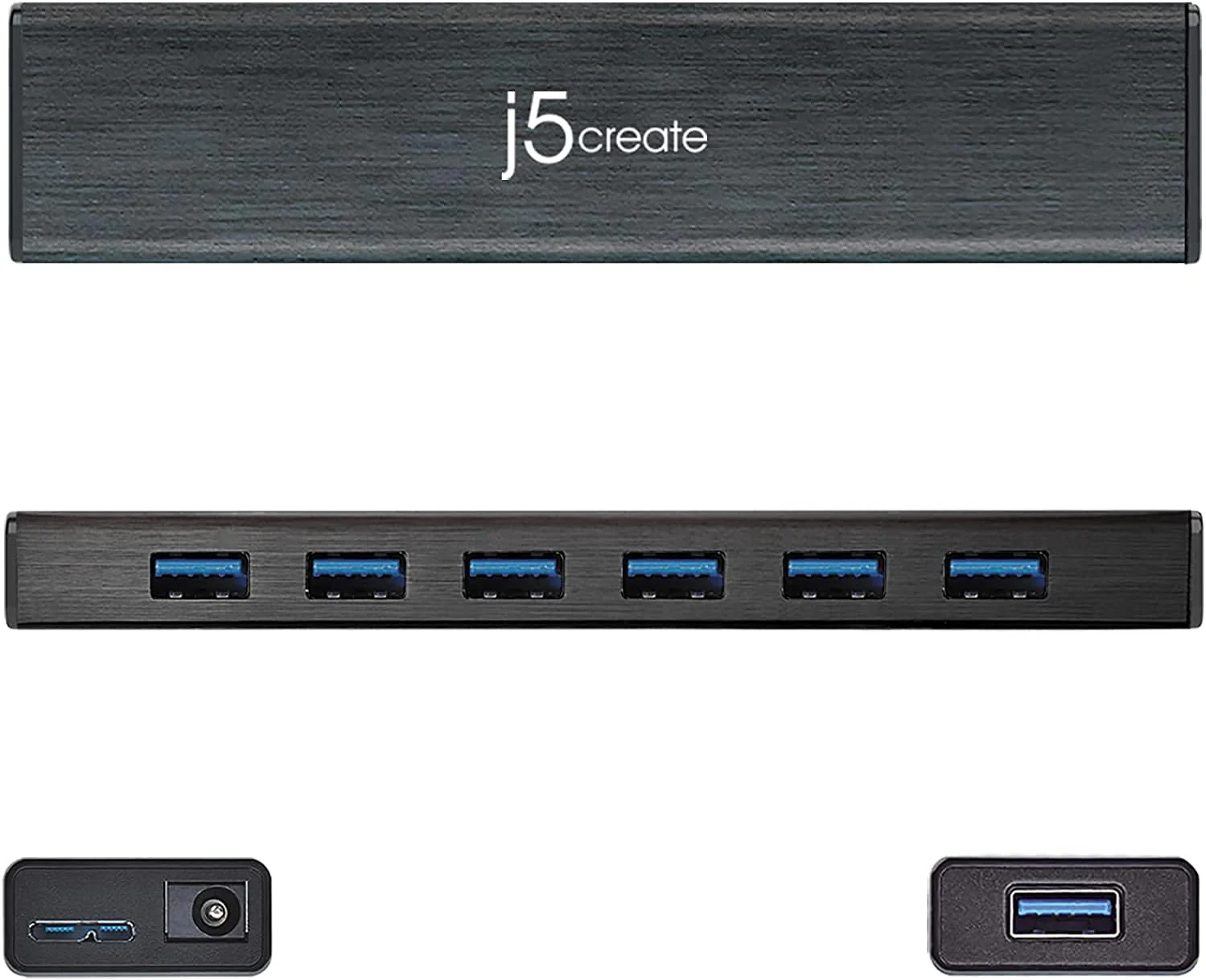 j5create USB 3.1 7-Port Hub with Power Adapter