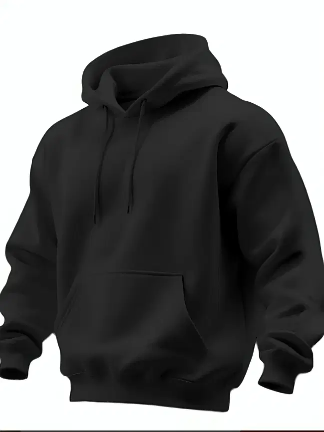 KPRS Fleece Hooded Men's Sweatshirt - Black ( Pack of 1 )