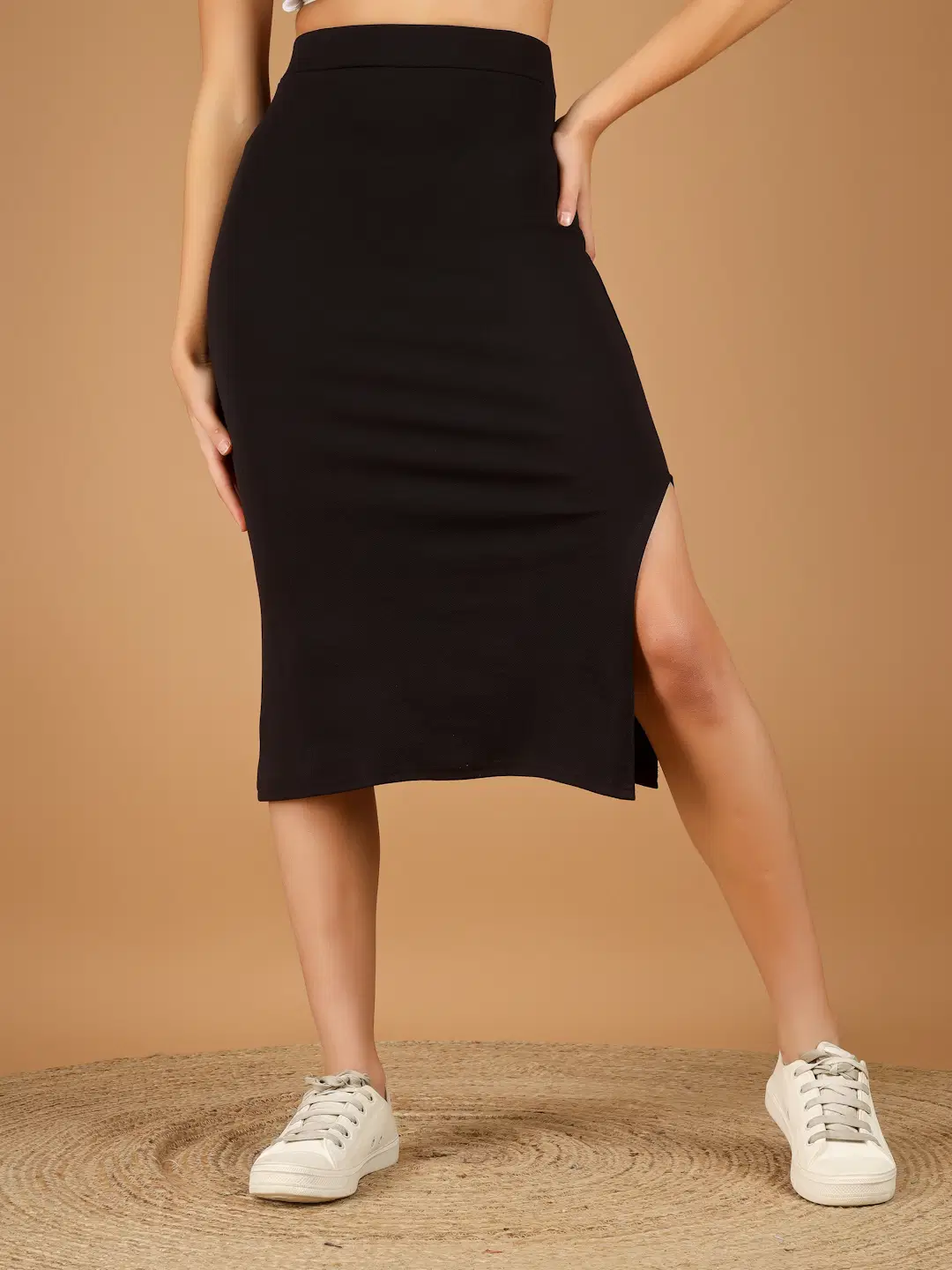 Yunic29 Black Polyester Women's Pencil Skirt ( Pack of 1 )