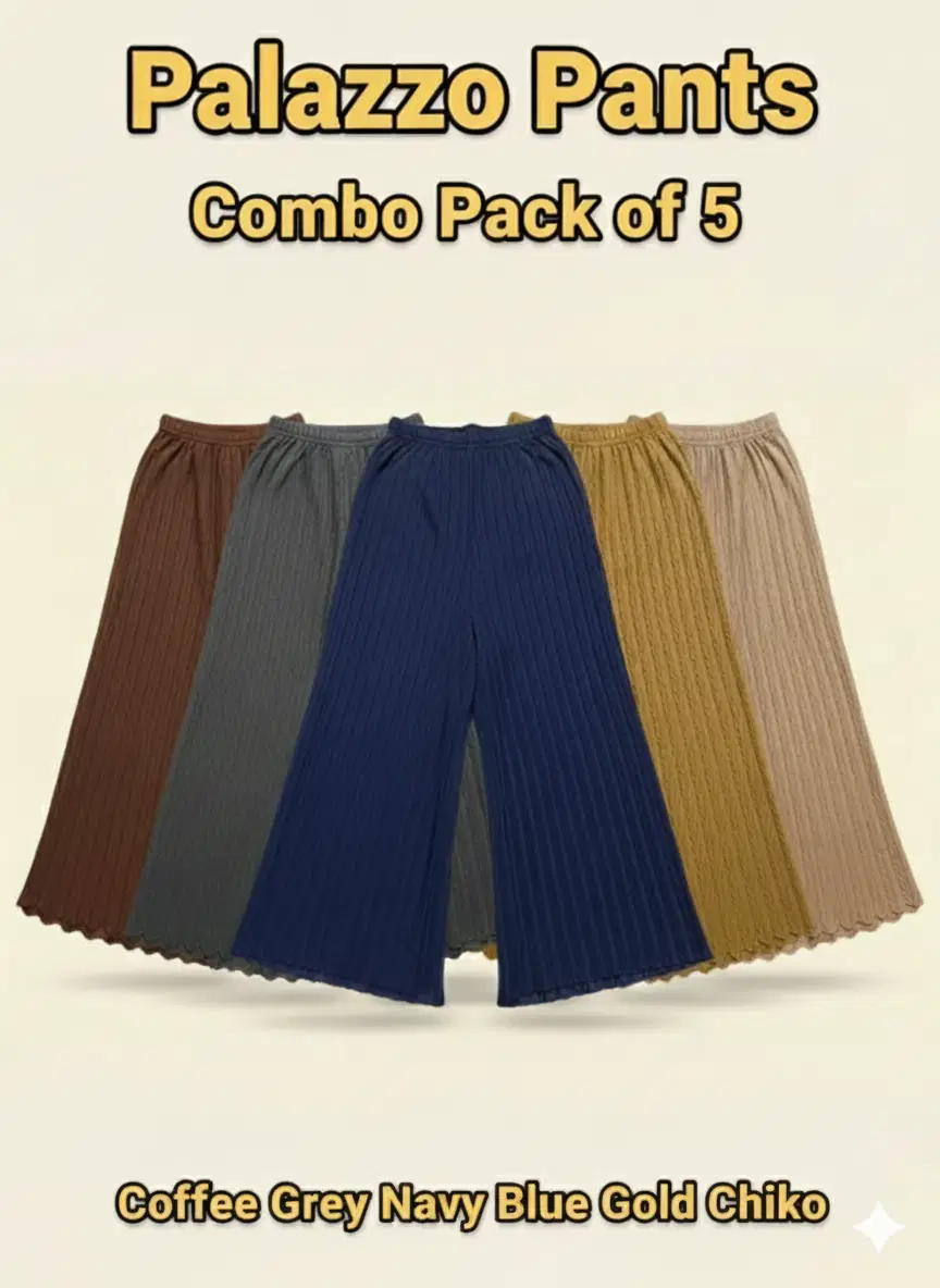 shree shakti Women Lycra Palazzos ( Gold,Navy Blue,Grey )