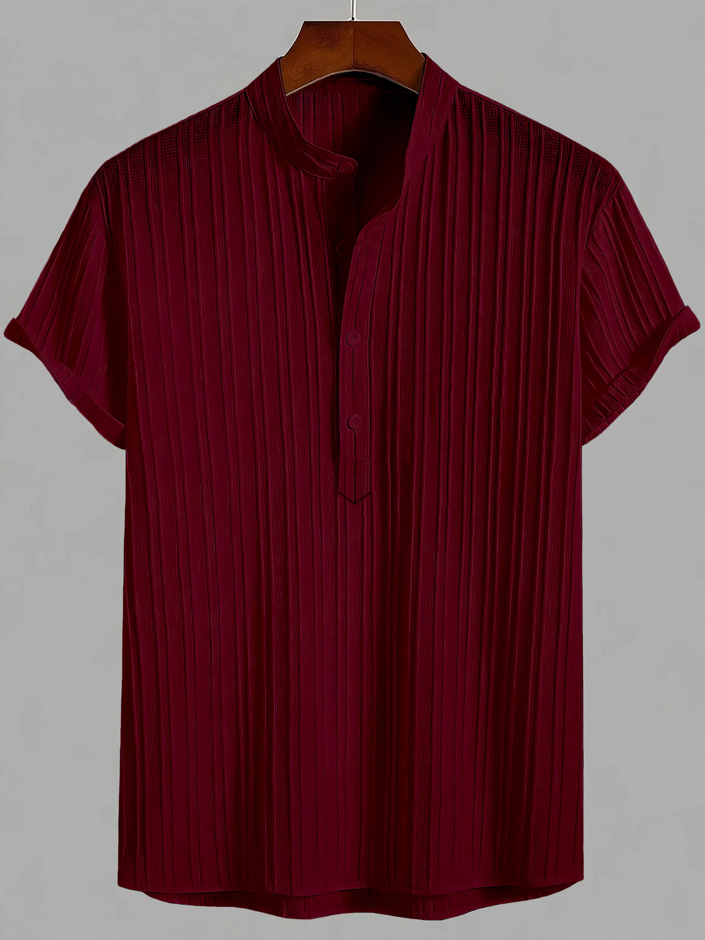 WEBRIC Maroon Cotton Blend Men's Shirt Style Kurta ( Pack of 1 )