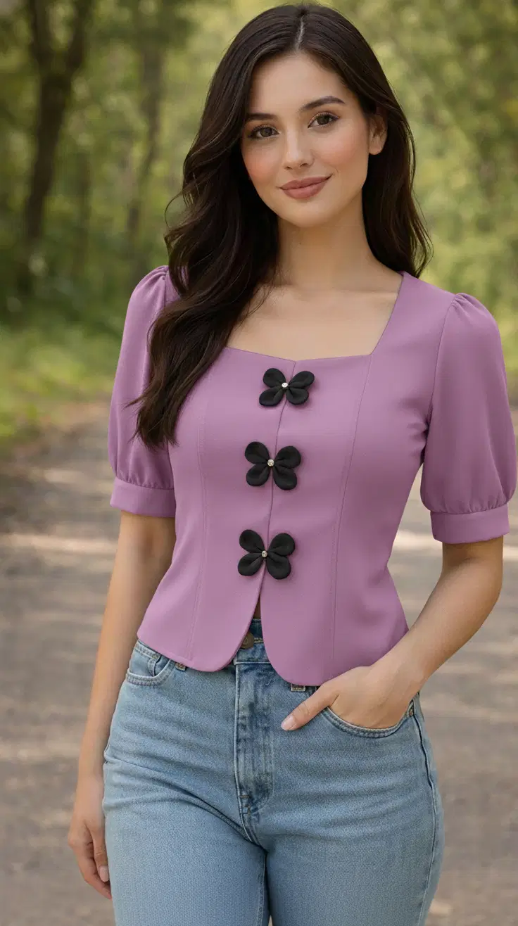 Shaahee Roots Women's Lycra Regular Top ( Lavender )