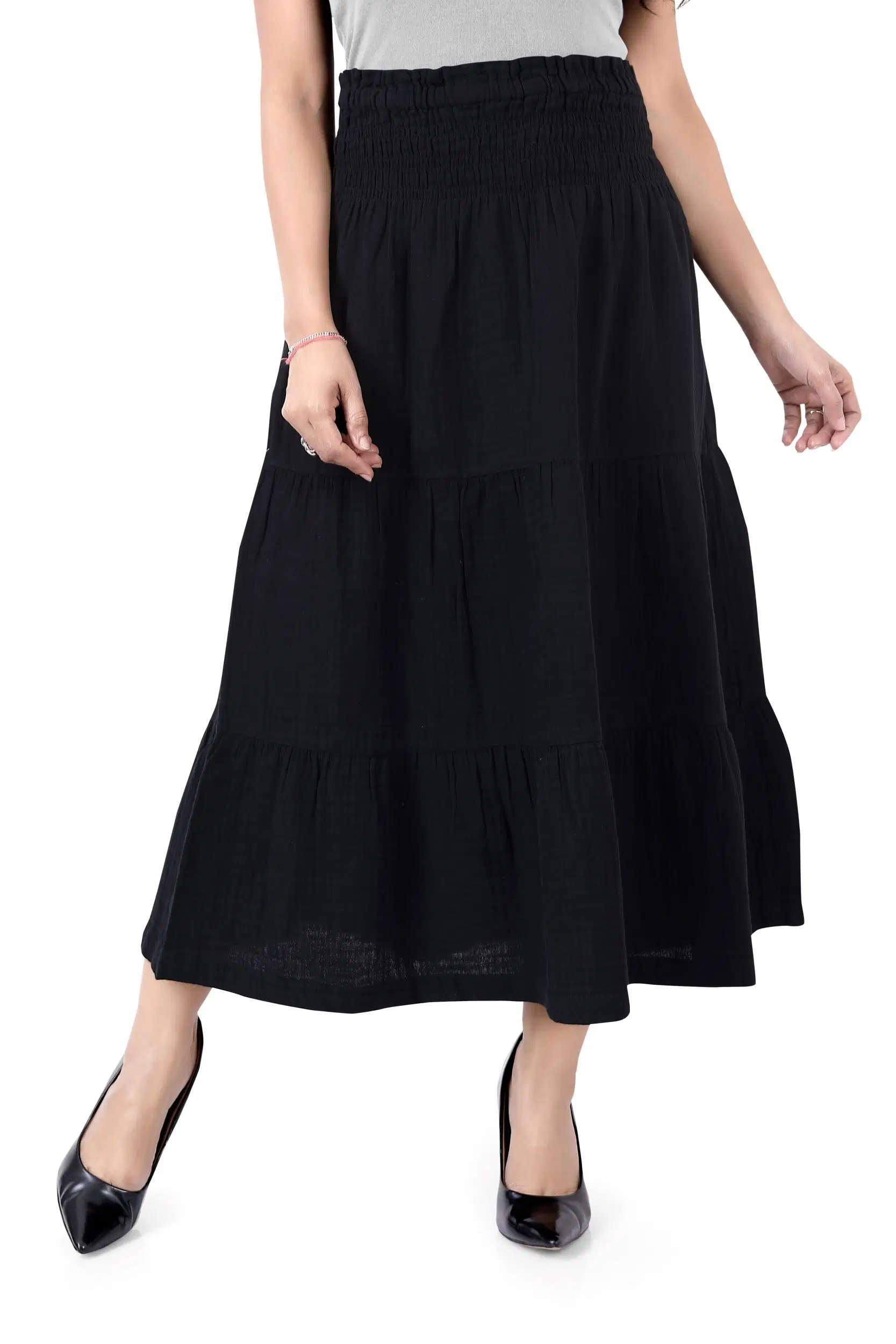 JVNINE - Black Cotton Women's Flared Skirt ( Pack of 1 )