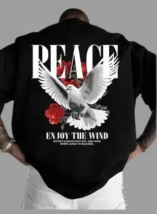 AKIR ADVISORY INDIA LLP Men Cotton Blend Oversized Fit Printed T-Shirt ( Black )