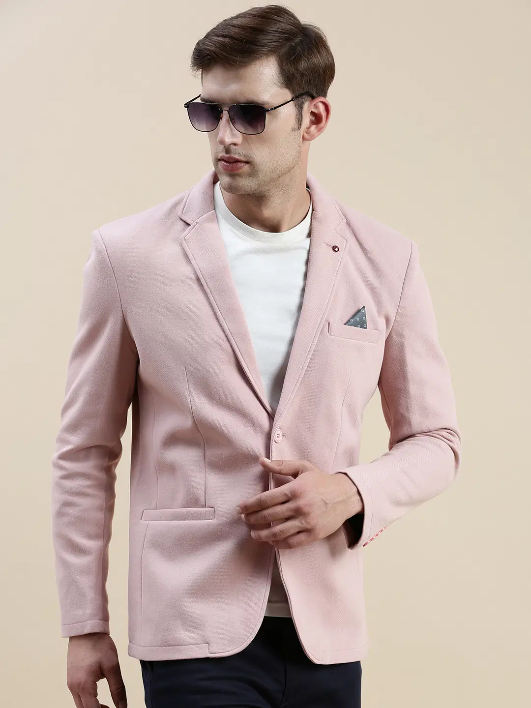 Showoff Cotton Blend Men's Blazer - Pink ( Pack of 1 )
