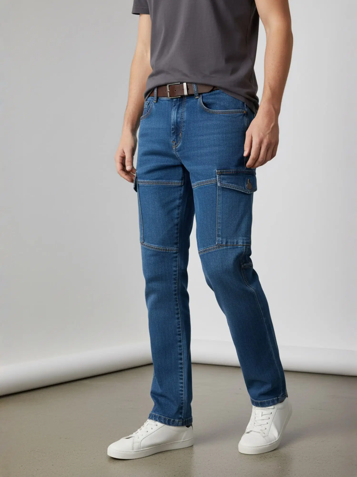 plounge Clean Look Men's Jeans - Blue ( Pack of 1 )