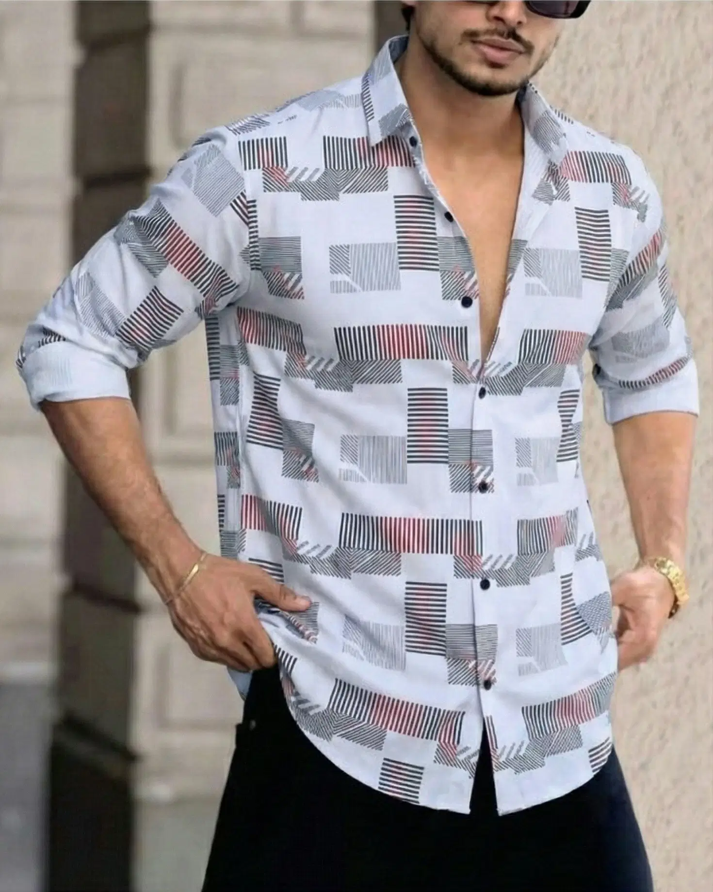 Varidashi Polyester Regular Fit Printed Full Sleeves Men's Casual Shirt - White ( Pack of 1 )