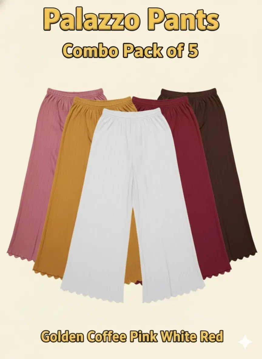 shree shakti Women Lycra Palazzos ( Fluorescent Pink,White,Yellow )