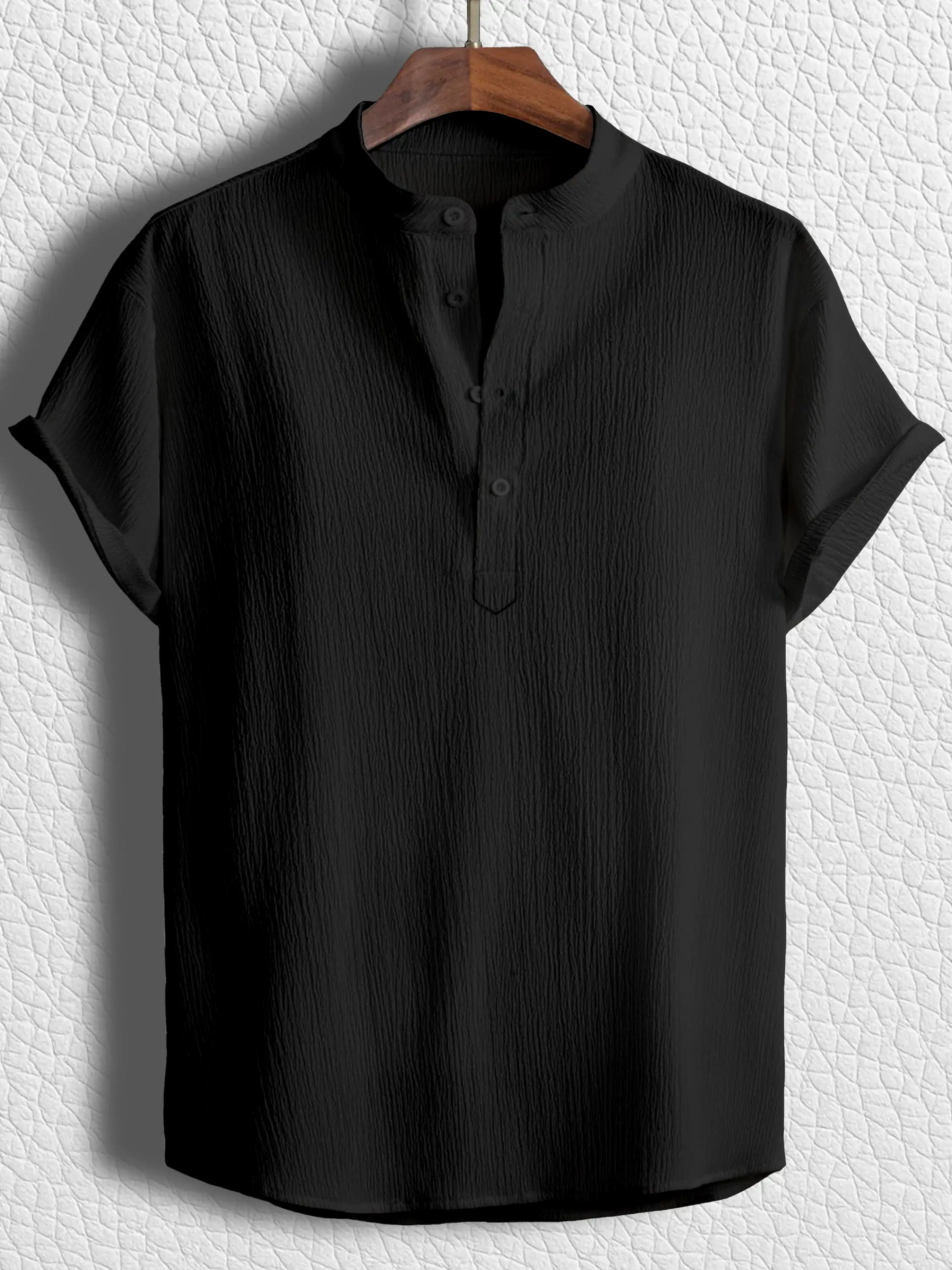 color bucket Black Cotton Blend Men's Shirt Style Kurta ( Pack of 1 )