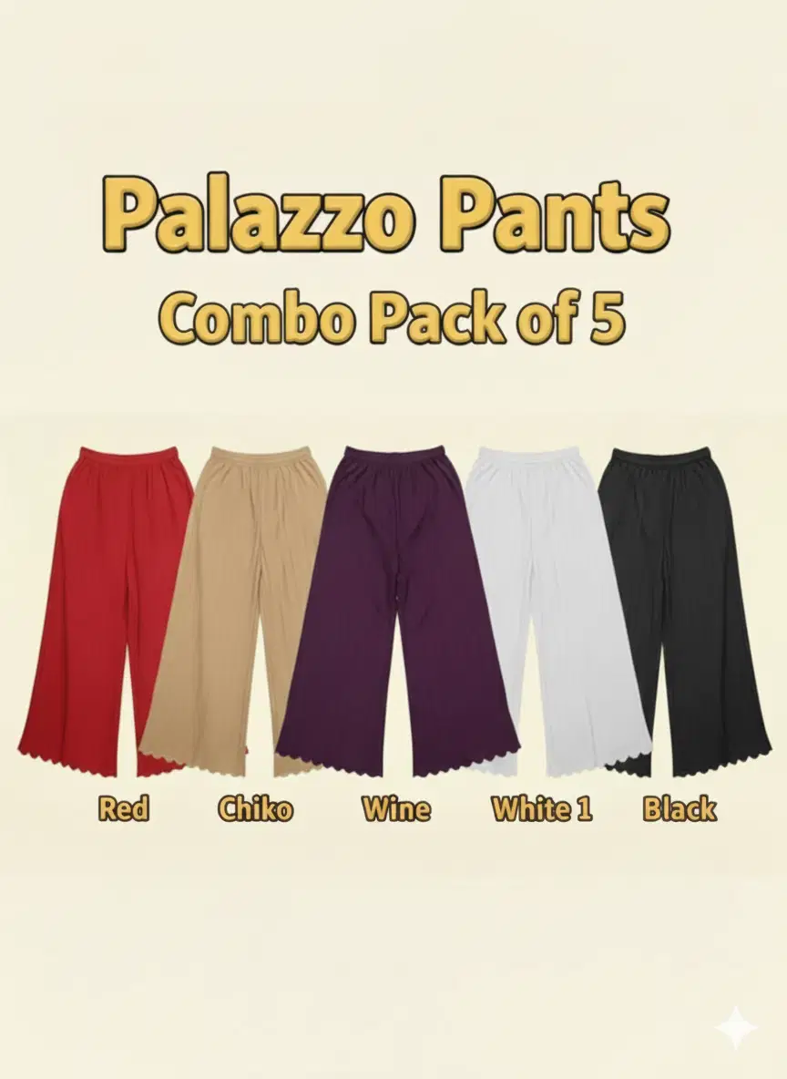 shree shakti Women Lycra Palazzos ( Red,Wine,Black )