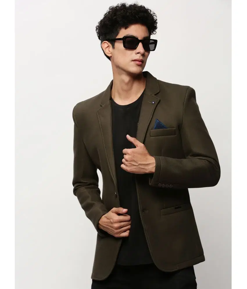 Showoff Cotton Men's Blazer - Olive ( Pack of 1 )