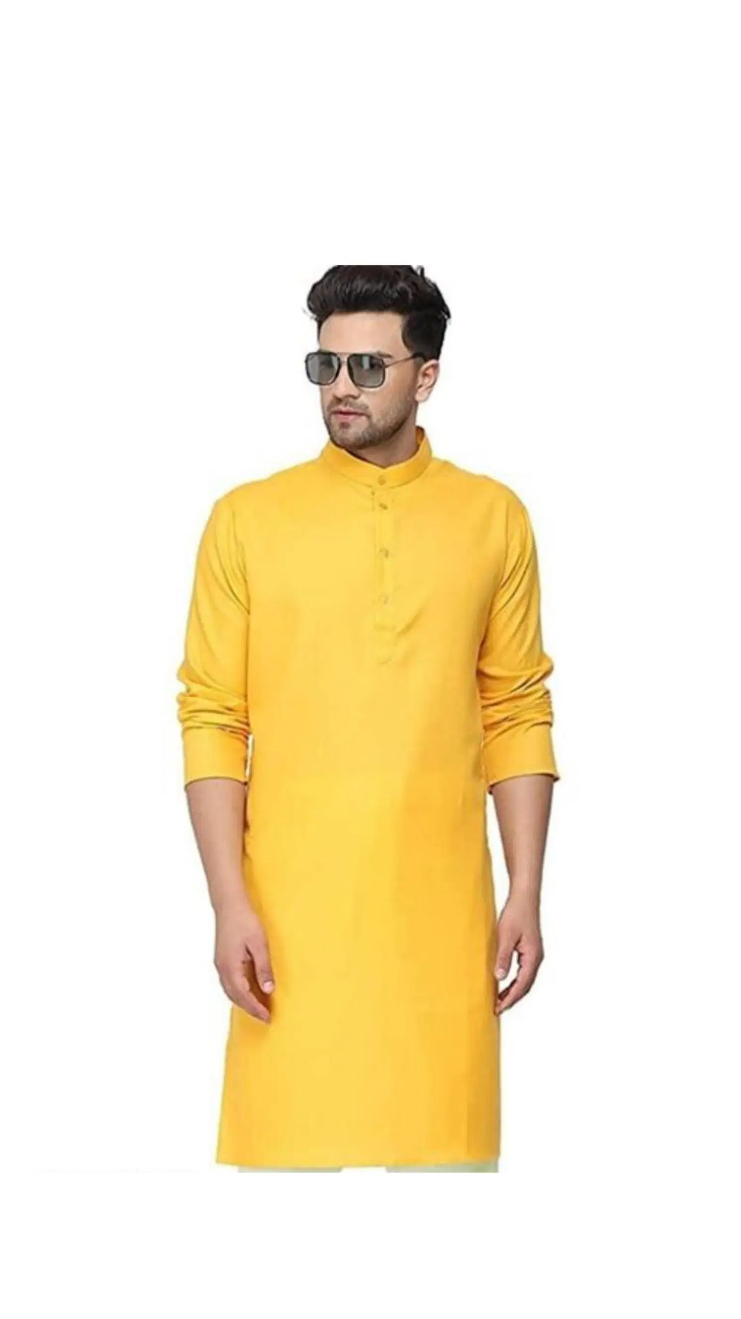 morsad Yellow Cotton Blend Men's Regular Kurta ( Pack of 1 )
