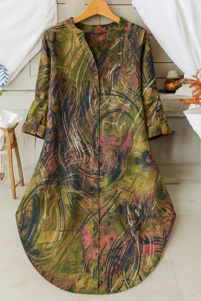 shitdhey Women Crepe Printed A-line Dress ( Multicolor )