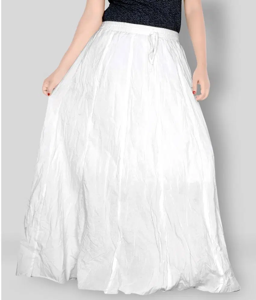 Sttoffa - White Cotton Women's Broomstick Skirt ( Pack of 1 )
