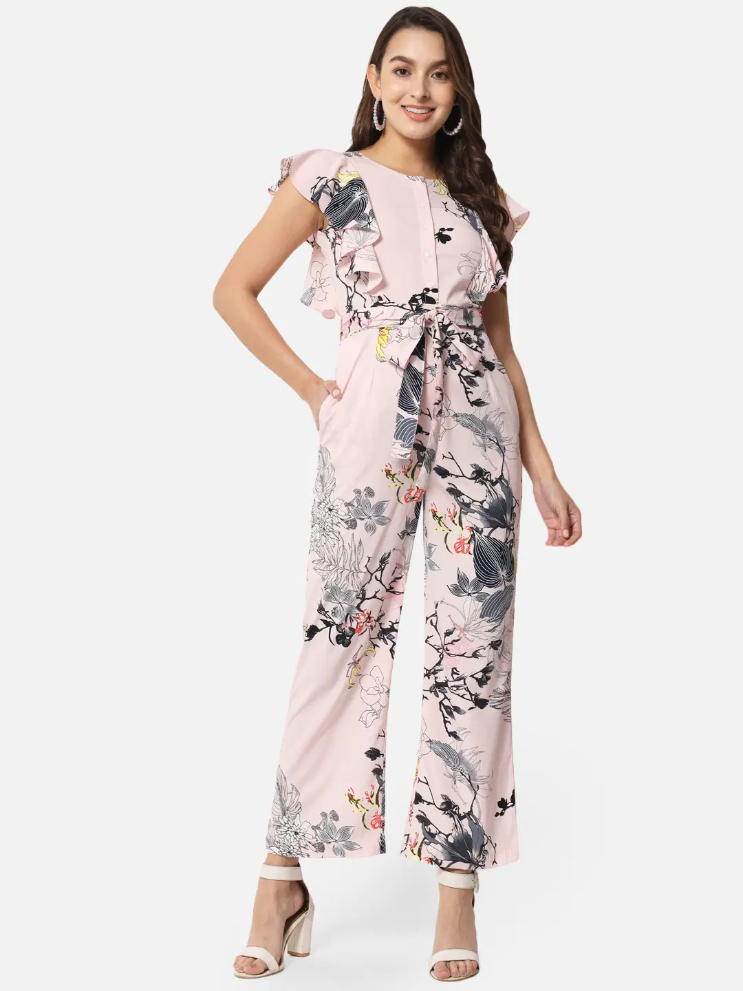 ALL WAYS YOU - Pink Georgette Regular Fit Women's Jumpsuit ( Pack of 1 )