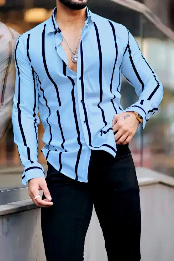 Varidashi Lycra Regular Fit Striped Full Sleeves Men's Casual Shirt - Multicolor ( Pack of 1 )