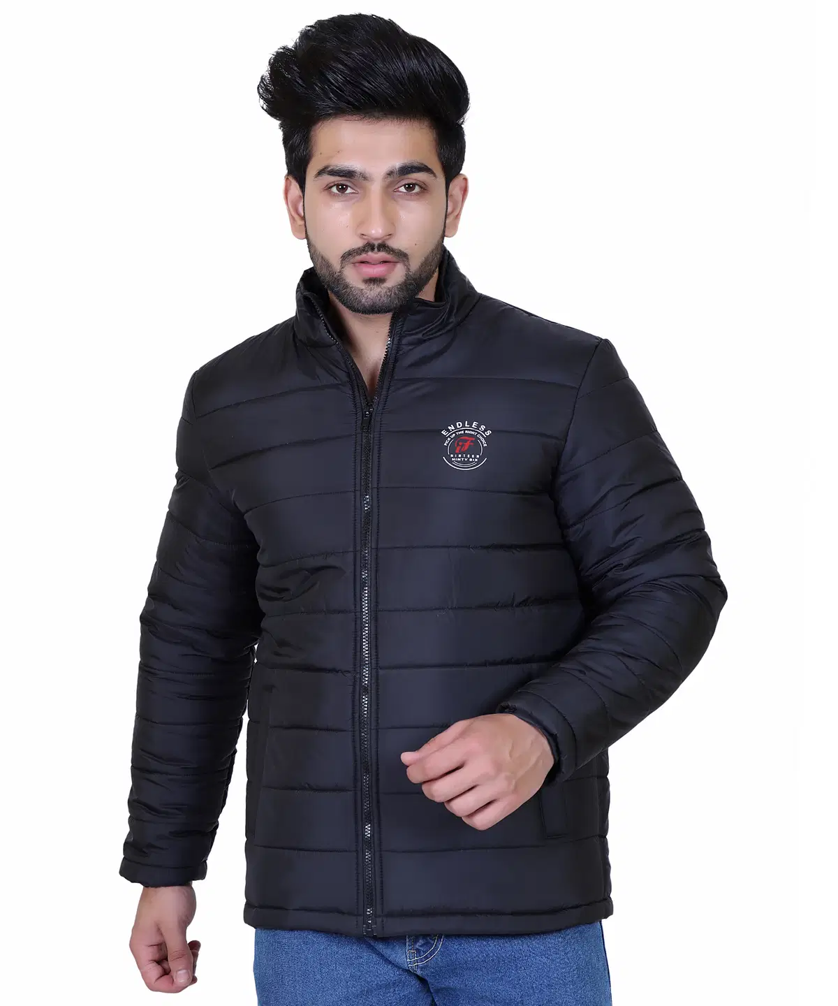 IF-INDIAN FORT Polyester Men's Quilted & Bomber Jacket - Black ( Pack of 1 )