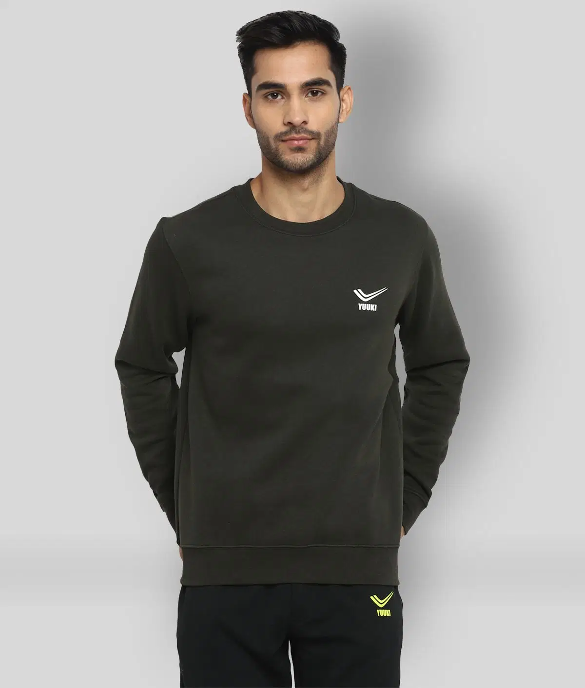 YUUKI Olive Polyester Sweatshirt